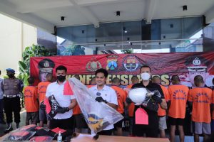 Polres Kediri Berhasil Mengamankan 15 Tersangka Penganiayaan Antar Perguruan Silat