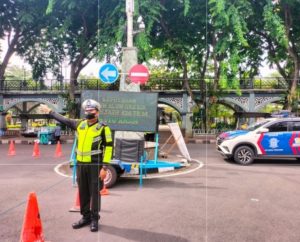 Satlantas Polres Gresik Sosialisasi Perubahan Arus Lalu Lintas