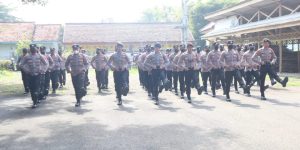 Polres Bangkalan Polda Jatim Latihan Dalmas Menuju Persiapkan Pilkades 2023