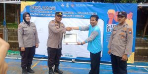 Sat Binmas Polres Pasuruan Mengikuti Penandatanganan Deklarasi Anti Kekerasan, Anti Narkoba, dan Anti Bullying di SMKN 1 Prigen