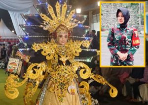 Dandim Gresik Hadiri Festival Kostum Bandar Grissee, Dan Uniknya Salah Satu Model Adalah Babinsa Wanita.