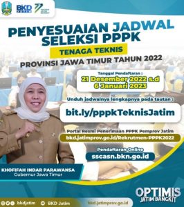 Seleksi Penerimaan PPPK Tenaga Teknis Pemprov Jatim Dibuka tanggal 21 Desember 2022