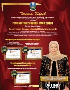 Pemprov Jatim Borong 3 Penghargaan Enterpreneural Marketing Government Award 2022