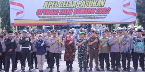 Polres Kediri Menggelar Apel Gelar Pasukan Operasi Lilin Semeru 2022