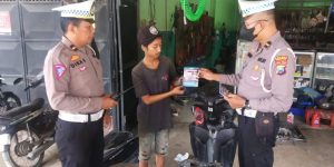 Mendekati Libur Akhir Tahun, Satlantas Polres Bangkalan Gencar Himbau Tak Pakai Knalpot Brong