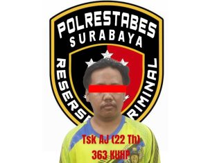 Panjat Pagar, Satu Maling di Keputih Surabaya Gondol Handphone Diamankan Polisi
