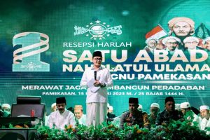 BUPATI DAN WABUP KOMPAK HADIRI RESEPSI PUNCAK SATU ABAD PCNU PAMEKASAN