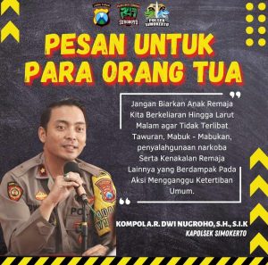 Cegah Kenakalan Remaja, Kapolsek Simokerto: Para Orang Tua Agar Selalu Awasi Pergaulan Anak