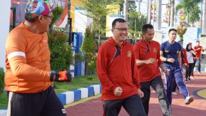 Jaga Imunitas Pegawai, Imigrasi Pamekasan Gelar Senam Aerobik