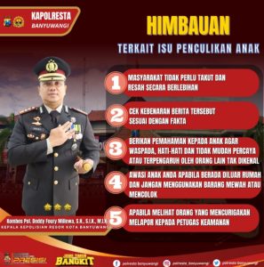 Kapolresta Banyuwangi Ingatkan Para Orang Tua Terkait Beredarnya Isu Penculikan Anak