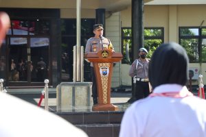 Kapolres Nganjuk Pimpin Upacara Kenaikan Pangkat Pengabdian