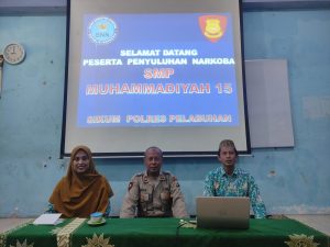 BK dan Kaur kesiswaan Spemlibels Menggandeng Polres Tanjung Perak Adakan Sosialisasi Narkoba.