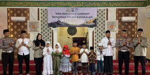 Satlantas Polres Bangkalan Sambut Ramadhan Dengan Gelar Pengajian Bersama Anak Yatim
