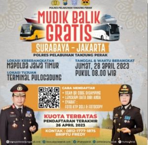 Polres Tanjung Perak Siapkan Dua Bus Layanan Balik Mudik Gratis Tujuan Jakarta