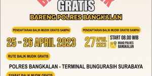 Polres Bangkalan Adakan Mudik Gratis Rute Bungurasih, Surabaya