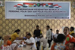 Personel Polres Bondowoso mengikuti Rikkes berkala TA. 2023