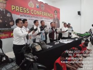 Polrestabes Surabaya Berhasil Meringkus 5 Pelaku Curanmor di 18 TKP