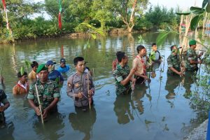 Sinergitas TNI-POLRI, Kapolres Gresik Hadiri Puncak Penanaman Mangrove Nasional Secara Serentak Jajaran TNI di Seluruh Indonesia