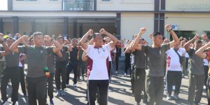 Polres Kediri Kota Gelar Olahraga Bersama TNI Tingkatkan Sinergitas