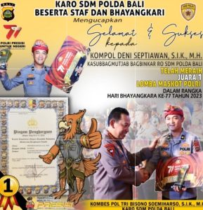 RAWAKOTA” Polda Bali Raih Juara 1 Lomba Maskot Polri
