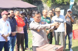 Lomba Menembak Sinergisitas Piala Kapolres Nganjuk, Peringati Hari Bhayangkara ke-77 Tahun 2023