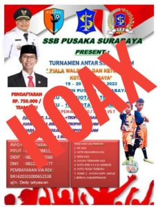 PEMKOT SURABAYA TEGASKAN POSTER EVENT TURNAMEN SSB ANTAR SE-JATIM ADALAH HOAX