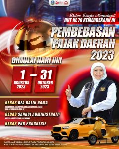 Sambut Bulan Kemerdekaan dan HUT Jatim, Pembebasan Pajak Kendaraan Kembali Dibuka