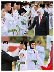 Gubernur Khofifah Kukuhkan Paskibraka Jatim 2023, QQ Maulana Asal Kota Blitar Wakili Ikrar
