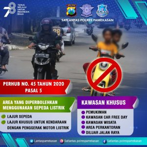 Polres Pamekasan Sosialisasikan Larangan Sepeda Listrik Digunakan di Jalan Raya