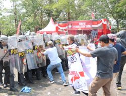 Untuk mempersiapkan Pemilu 2024 Polres Nganjuk mengadakan gelar simulasi sispamkota