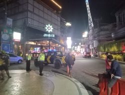Guna mencegah gangguan keamanan Polsek Kuta Lakukan rutinitas Blue Light Patrol Malam Hari.
