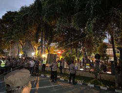 Polisi Lakukan Pengamanan Jalannya Sidang Trio Terdakwa Penyebaran Berita Bohong Tanah Pakel di Banyuwangi