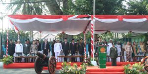 Kapolres Bangkalan Bersama Personel Ikuti Upacara HUT TNI Ke- 78