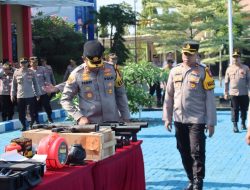 Hadapi Pemilu 2024, Polres Bangkalan Gelar Apel Cek Alat Material Khusus Polri