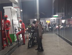 Samapta Polsek Kuta Utara Blue Light Patrol Sambangi SPBU