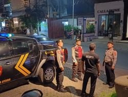 Samapta Polsek Kuta Utara Blue Light Patrol Sambangi Kawasan Pariwisata.