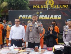 Dua Pekan, Polres Malang Ungkap 18 Kasus Pencurian dan Tahan 10 Orang Tersangka