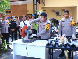 Polres Ngawi Musnahkan 176 Knalpot Brong Jelang Pergantian Tahun