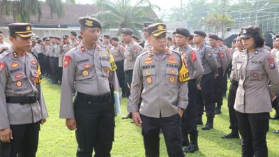 Kapolres Blitar Cek Kompi Dalmas Pastikan Kesiapan Personel Pengamanan Pemilu 2024