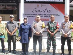 Polres Kediri Kota Gelar Apel Pengecekan Personel dan Simulasi Pengamanan TPS Pemilu 2024