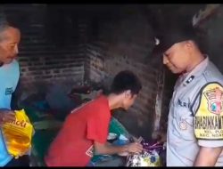 Bhabinkamtibmas Polsek Nganjuk Kota Salurkan Bantuan Sembako kepada Warga ODGJ