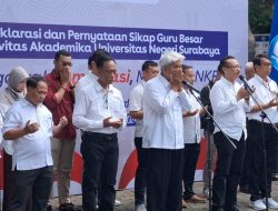 Unesa Deklarasi Pernyataan Sikap Bersama Guru Besar Jelang Pemilu 2024