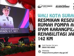Wali Kota Surabaya, Resmikan Reservoir Mbah Ratu, Rumah Pompa Air Baku Tambahan IPAM Karangpilang, dan Rehabilitasi Jaringan Pipa 142 Km PDAM