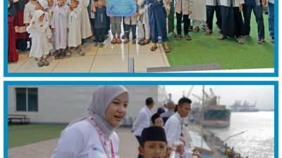 Keceriaan Yatim Piatu Ikuti Kisah Nuzulul Quran Sembari Ngabuburit Maritim di Pelabuhan