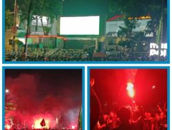 Di Halaman Polrestabes Surabaya, Ribuan Bonek Tumpah Ruah Nobar Derbi Jatim Persebaya Lawan Arema