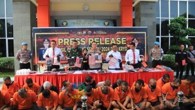 Operasi Pekat Semeru 2024 Polres Gresik Berhasil Amankan Ratusan Tersangka