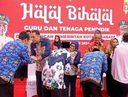 TUMPLEK BLEK, WALI KOTA ERI CAHYADI DAN WAKIL WALI KOTA ARMUJI GELAR HALAL BIHALAL BERSAMA 22.900 GURU SD-SMP SE-SURABAYA