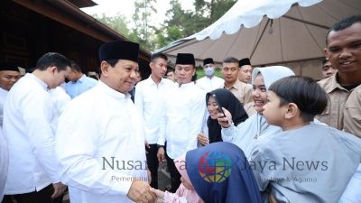 Prabowo Subianto Berdialog dengan Warga Hambalang Pasca Sholat Idul Adha 2024
