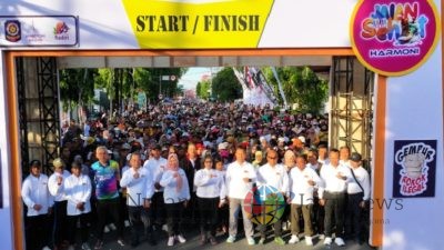 Kapolres Kediri Kota Ikuti Jalan Sehat Harmoni Sambut Hari Jadi Kota Kediri Ke – 1145