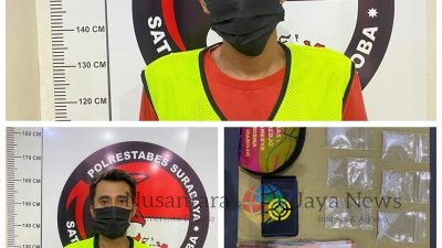 Dua Kuli Bangunan Warga Wonokusumo Dibekuk Polisi Kedapatan Simpan 8 Poket Sabu